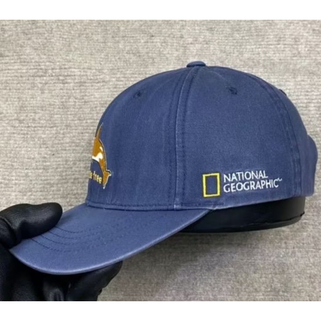 NATIONAL GEOGRAPHIC topi outdoor natgeo orca navy faded tali strap kulit