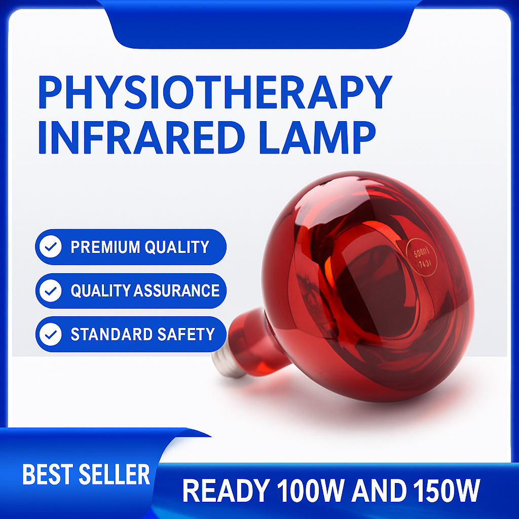 Lampu Infrared Fisioterapi Permukaan Glossy 100W / 150 W