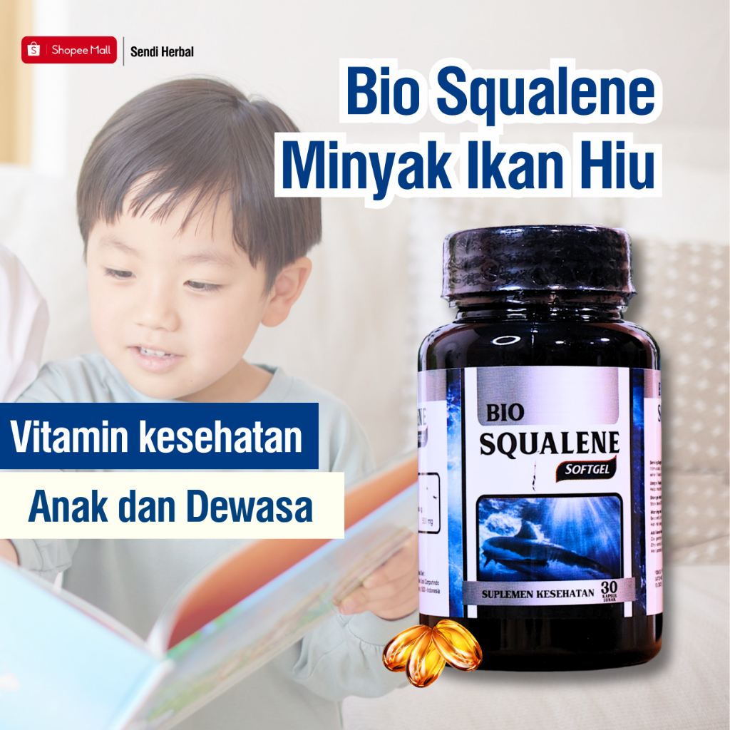 Vitamin Kesehatan Anak dan Dewasa Suplemen Bio Squalene Minyak Ikan Omega 3
