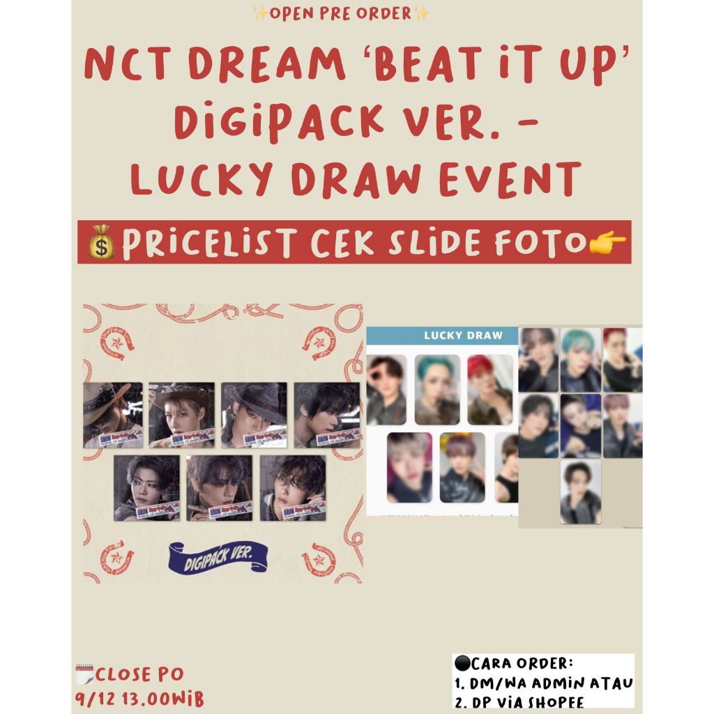 [PRODUK PO | WAJIB MEMBACA DESKRIPSI & SLIDE FOTO] LUCKY DRAW NCT DREAM - BEAT IT UP [DIGIPACK VER.]