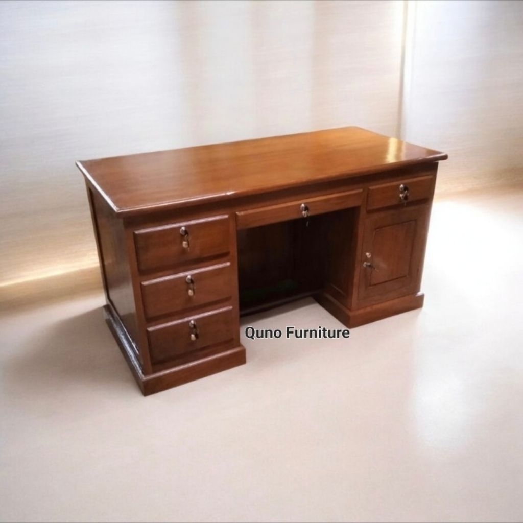 Meja Kantor 1 Biro Jati | Meja Kerja Jati Berkualitas