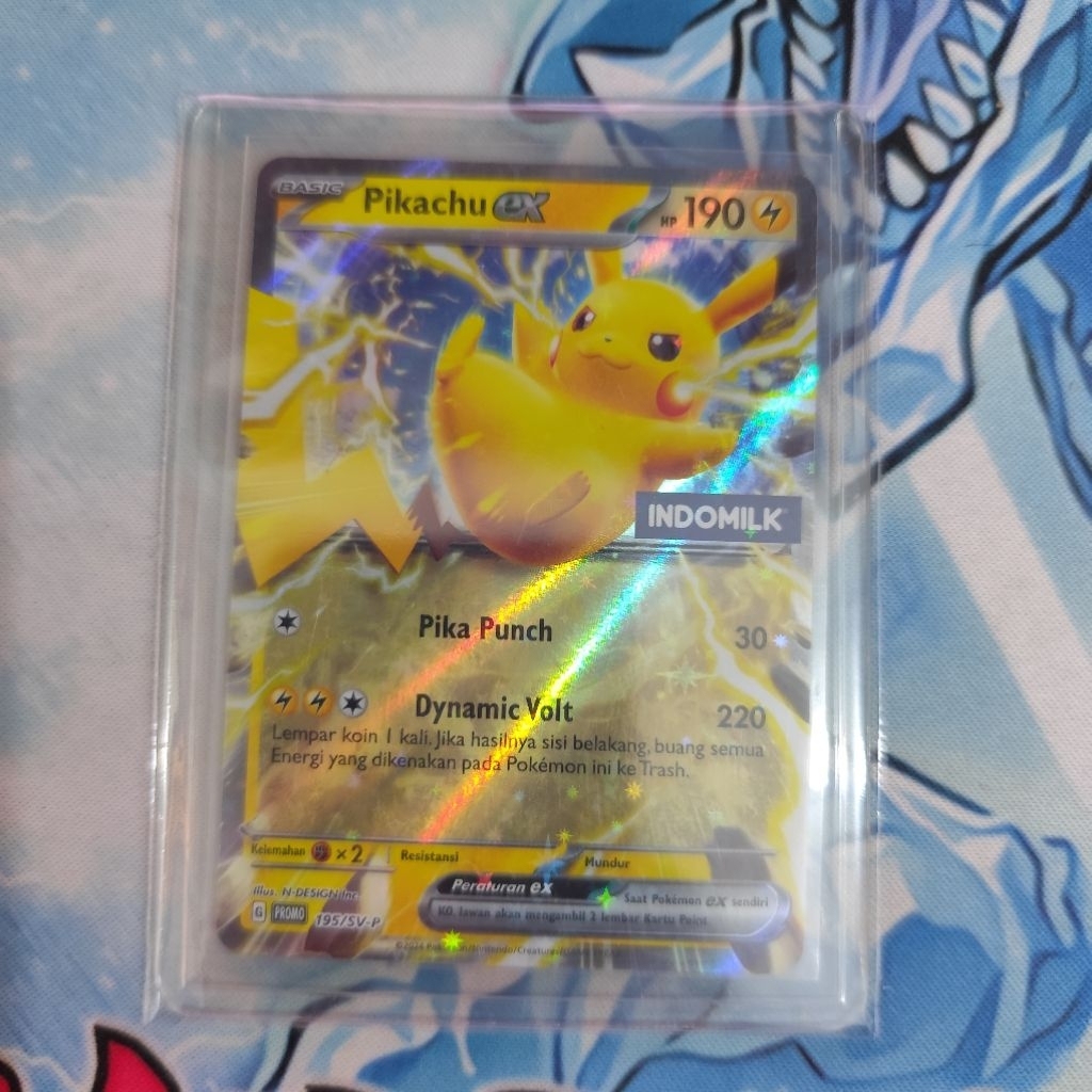 Pokemon Indonesia Pikachu EX 195/SV-P Holo Foil Indomilk Series Original