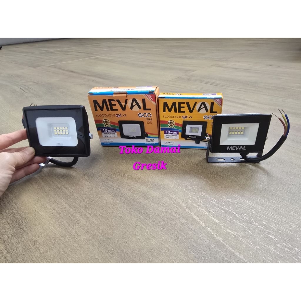 Meval Floodlight GX Eco V2 10w. Lampu sorot Led outdoor 10 Watt. Flood light IP65