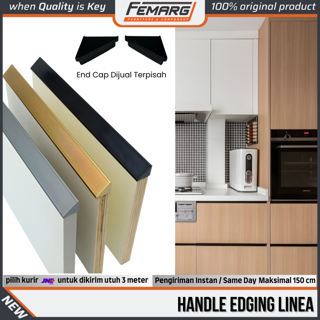 handle edging linea aluminium  FEMARG | handle aluminium tarikan housing rumah laci lemari kabinet