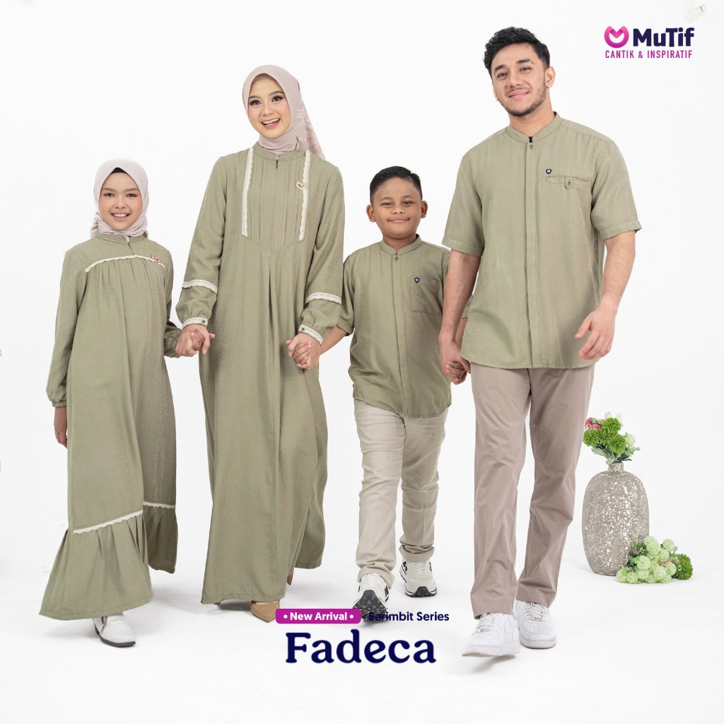 Fadeca & Fadel Laurel Green Sarimbit Series | Gamis Fadeca | Little Fadeca | Koko Fadel | Little Fad