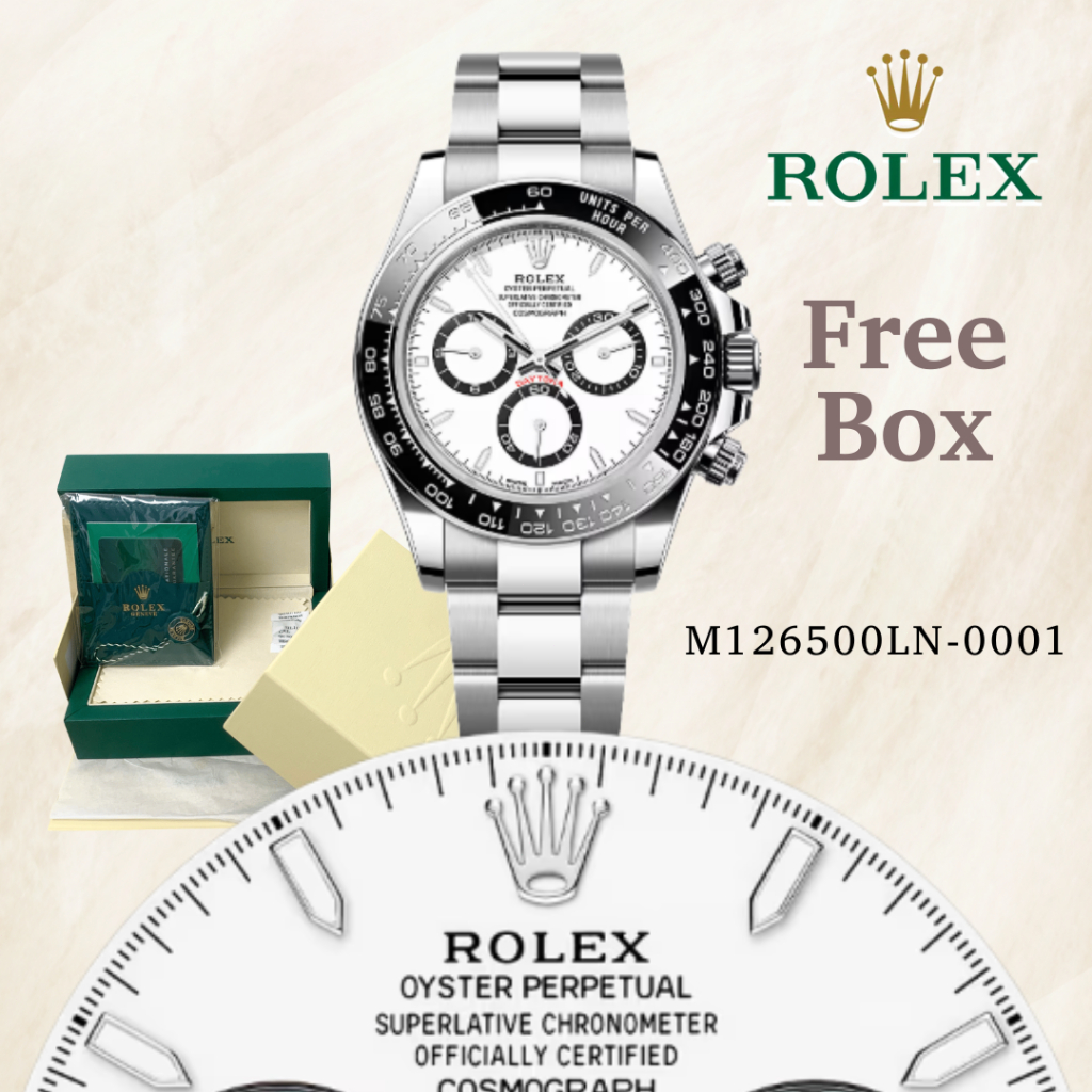 COD dan 100% Asli ROLEX INCLUDE BOX Jam Tangan Seri Daytona Pria M126500LN-0001 Jam Tangan Automatic