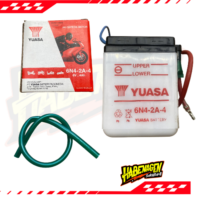 Aki Accu Basah Yuasa 6 Volt 4 Ampere 6N4-2A-4 Honda Win100 V80 V75 Rxs A100 Fr80