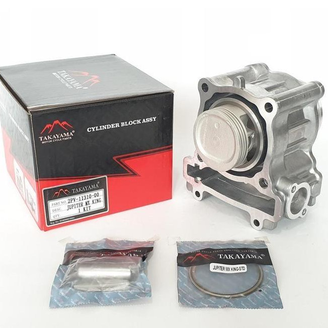 BLOK MESIN + SEHER PISTON KIT TAKAYAMA 2PV MX KING JUPITER MX KING VIXION NEW NVA 2015 ORI TAKAYAMA