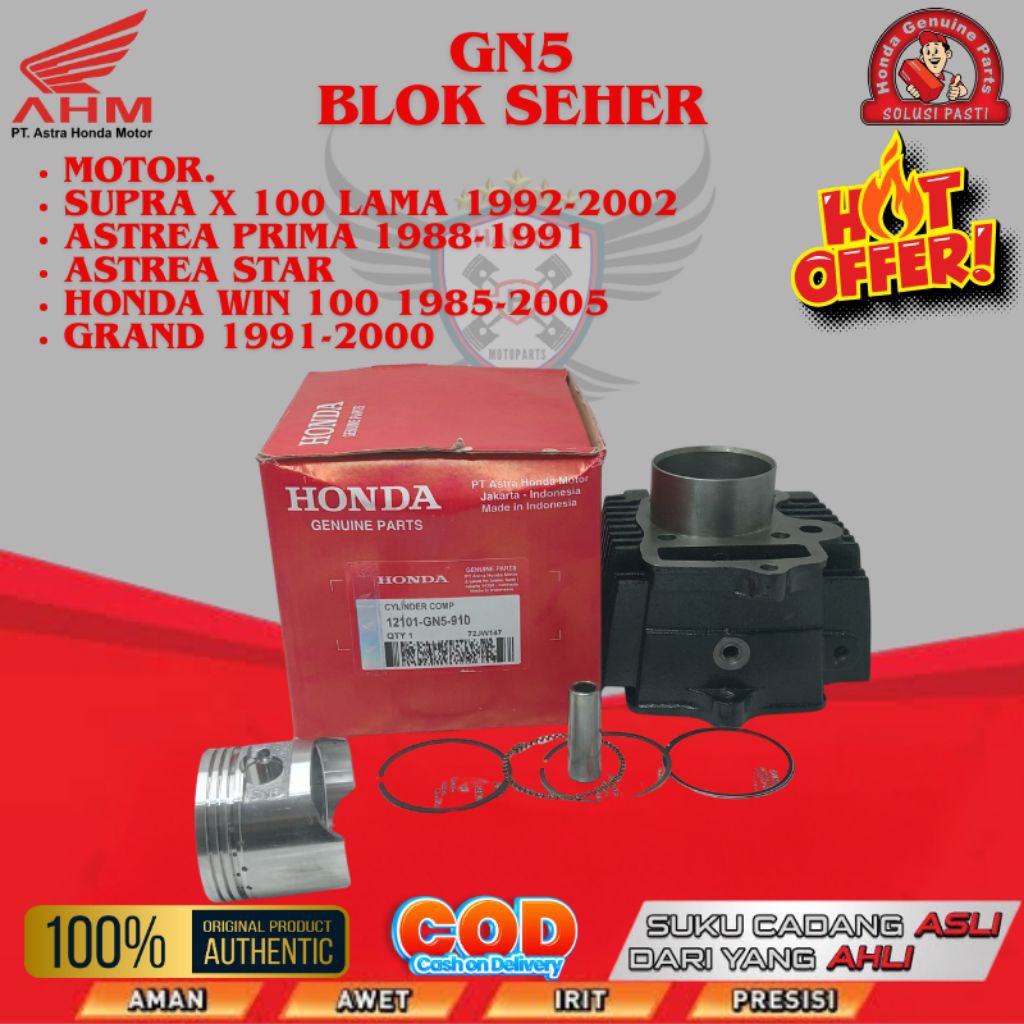 GN5 ORIGINAL BLOK SEHER HONDA SUPRA X 100CC OLD, ASTREA 100CC OLD, ASTREA PRIMA 100CC, WIN 100CC, GR