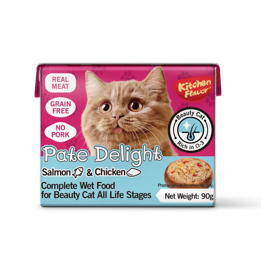 Kitchen Flavor Cat Pate Delight Salmon Chicken Wet Food 90gr