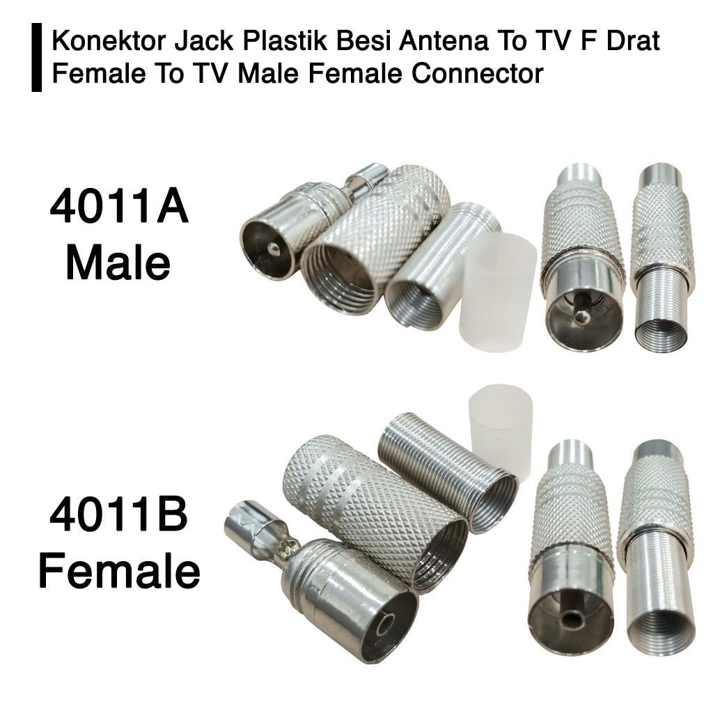 Konektor Jack Jek Antena TV 5C Besi RG6 Male Female Taiwan Original