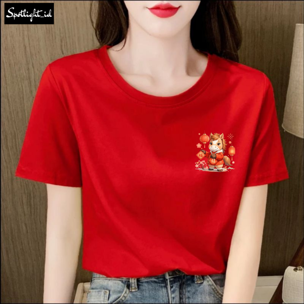 BOO FASHION - BAJU KAOS WANITA IMLEK KUDA , T SHIRT WANITA IMLEK KUDA COMBED 30S , KAOS WANITA IMLEK