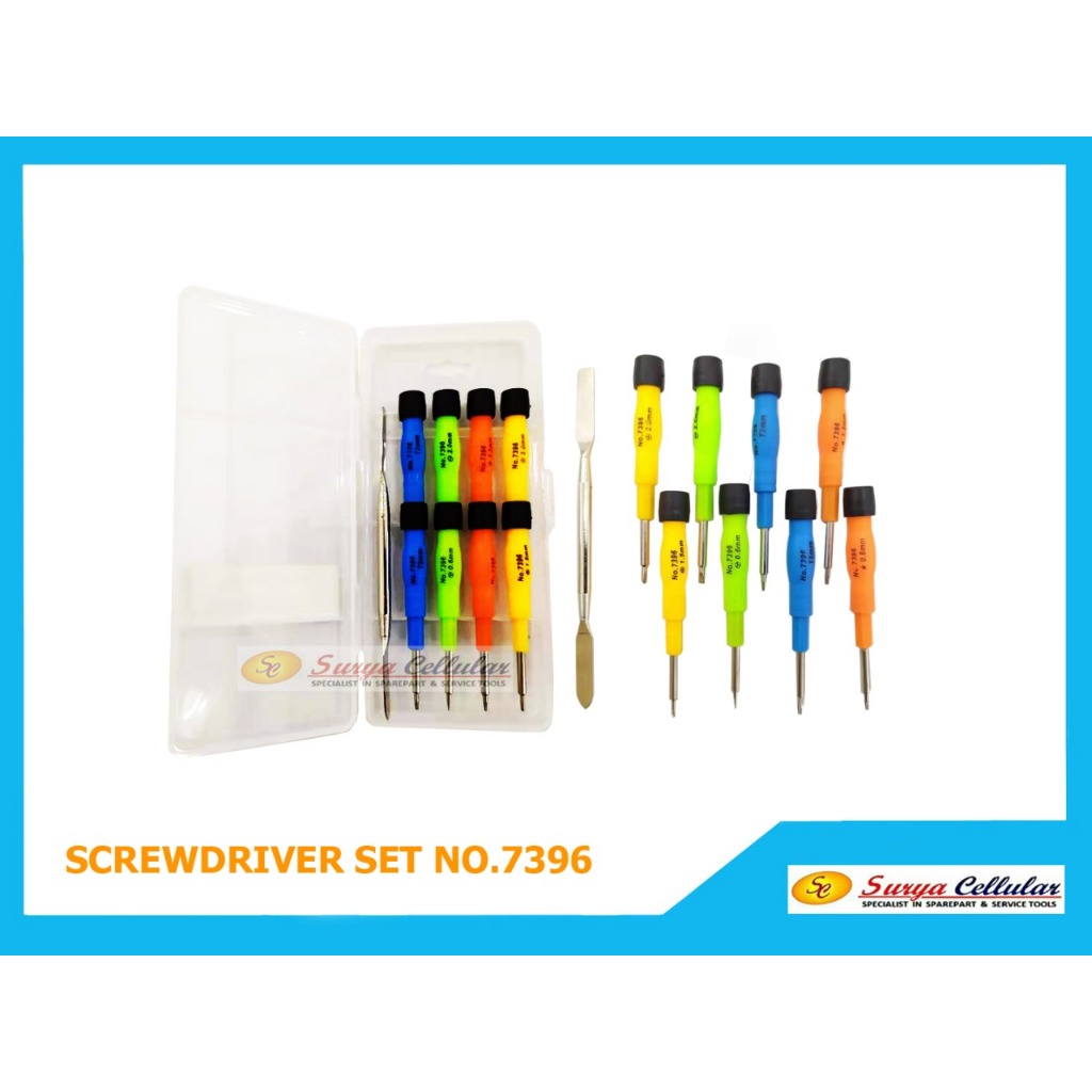 obeng 8in + 1 pisau congkel / obeng service hp fullset