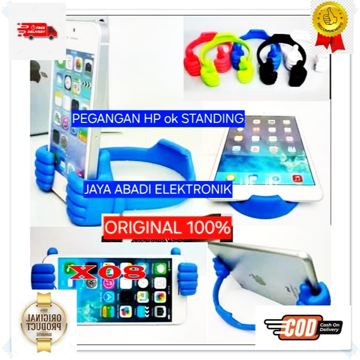 X08 Ok STANDING HOLDER JEPIT HP FLEXSIBLE ORI 100% Stand Handphone Lazy Pod Arm Tripod  Desk Meja Kl