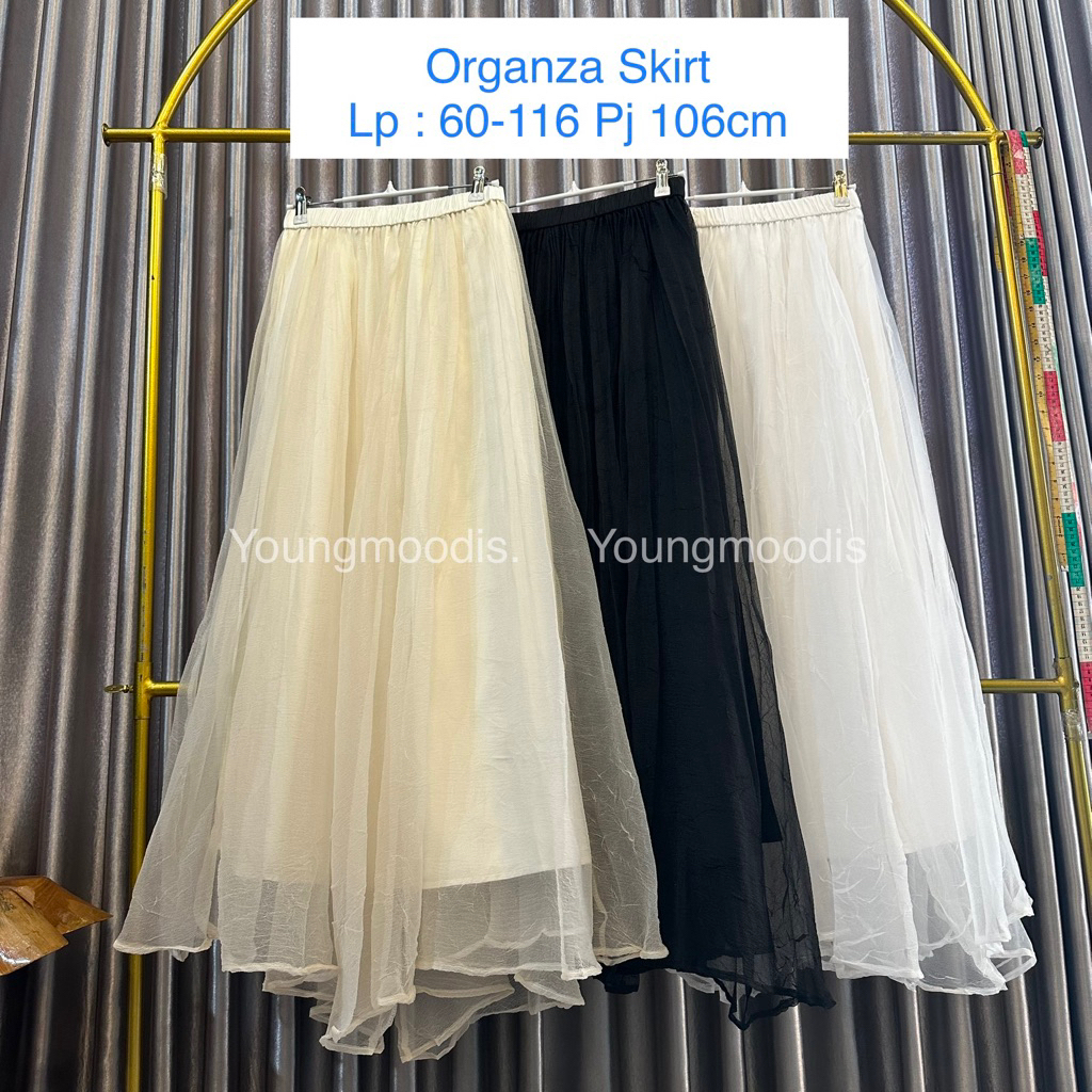 Youngmoodis Organza Skirt rok panjang super lebar