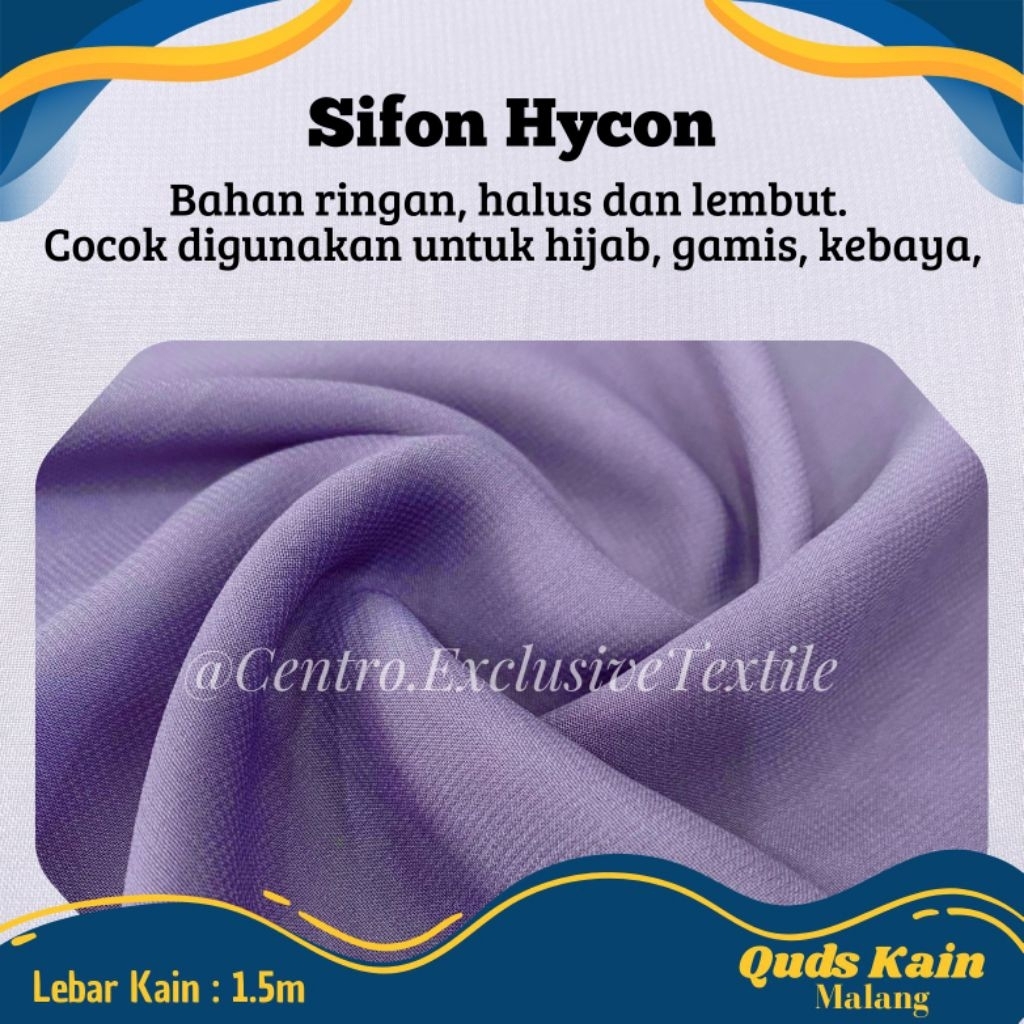 Kain Sifon Double Hycon | Kain Hijab Bella Square (WARNA REQUEST)