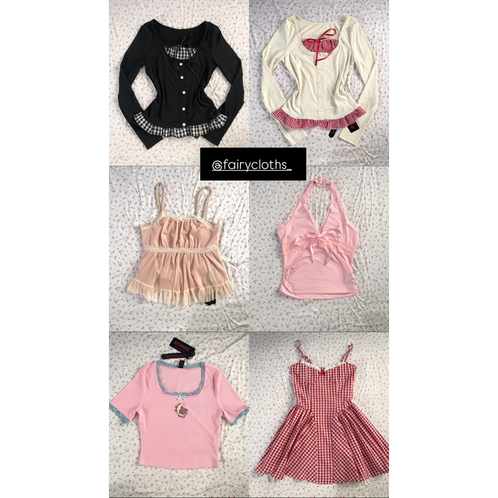 (READYSTOCK NEW) Romwe & Shein Milkmaid , Dress, Babydoll ,Gingham , Sawako , Acubi , Himekaji