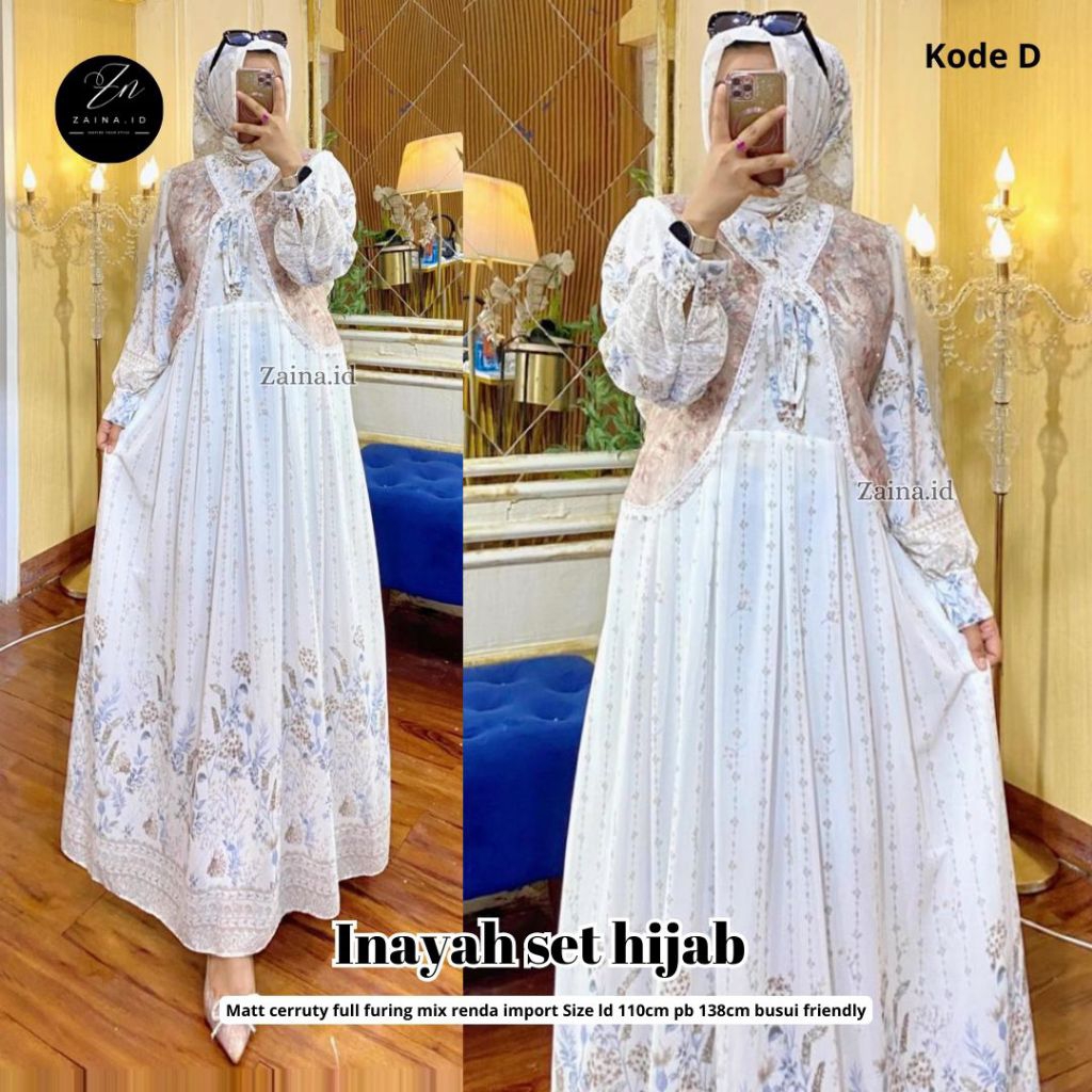 INAYAH SET HIJAB GAMIS KEKINIAN
