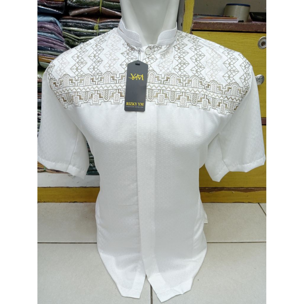 YAKIN STORE 1986-Baju Koko tangan pendek-baju koko buat lebaran-baju muslim fashion pria terbaru-kok