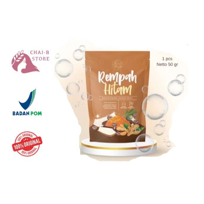 Floheraa Rempah Hitam Brightening Scrub Soap Sabun Lulur Wangi Kopi bisa untuk wajah