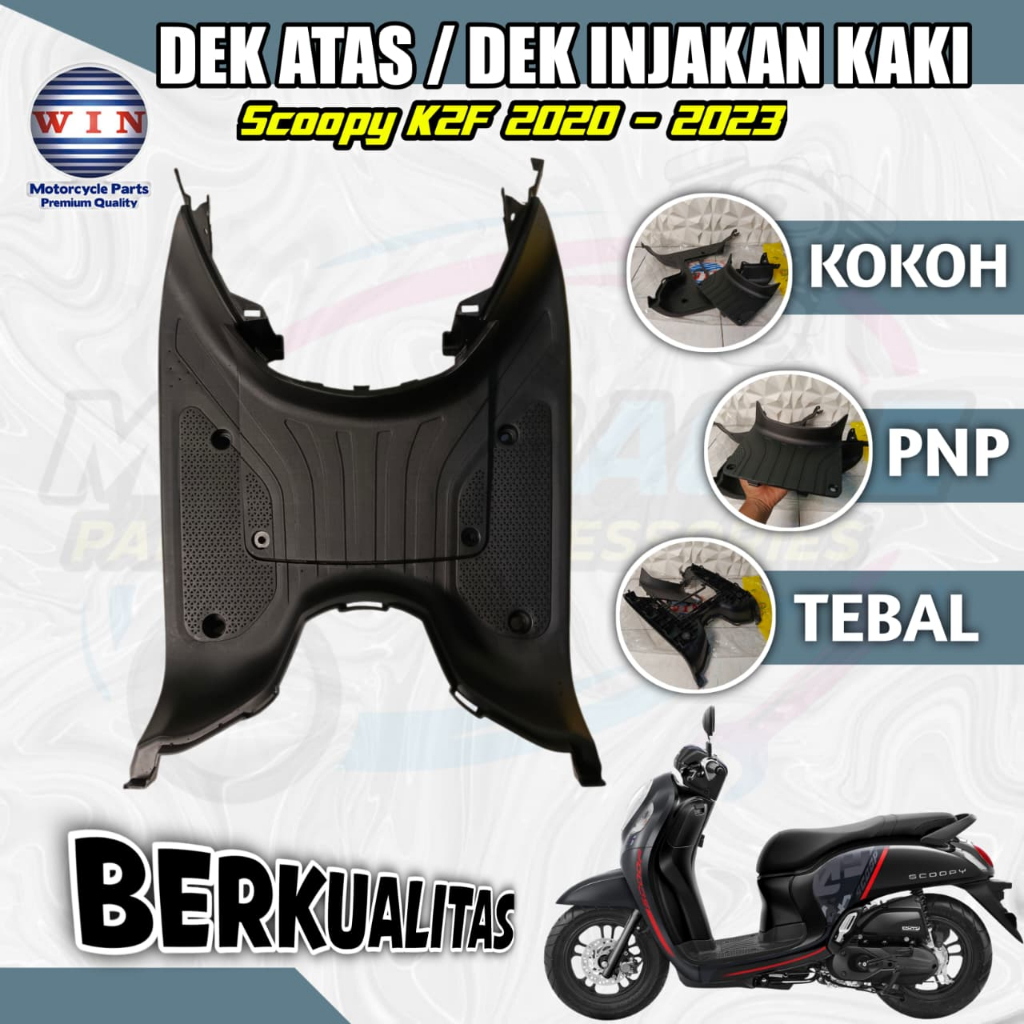 WIN Footrest Atas Dek Pijakan Dek Atas Honda Scoopy Fi Esp Led K2F 2020 2021 2022 2023