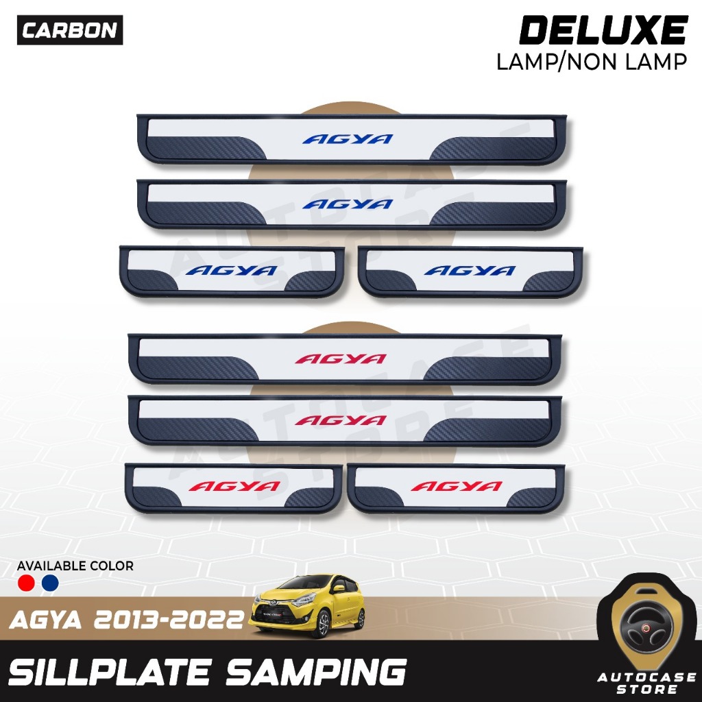 SILLPLATE SAMPING AGYA 2013-2022 STAINLESS LAMPU/NON LAMPU AKSESORIS MOBIL