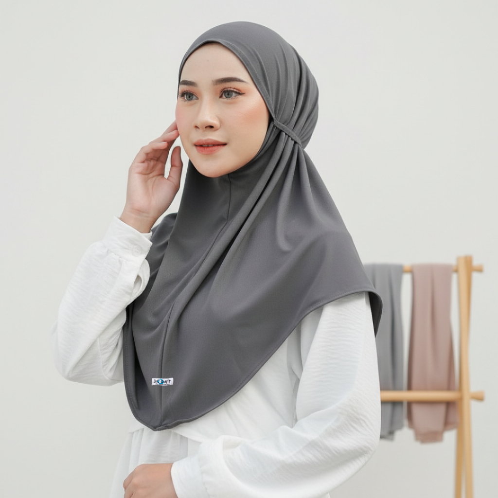 Jilbab Instan Bergo Zakia Tali Jersey  / Hijab Non Ped Bergo Maryam tali Jersey