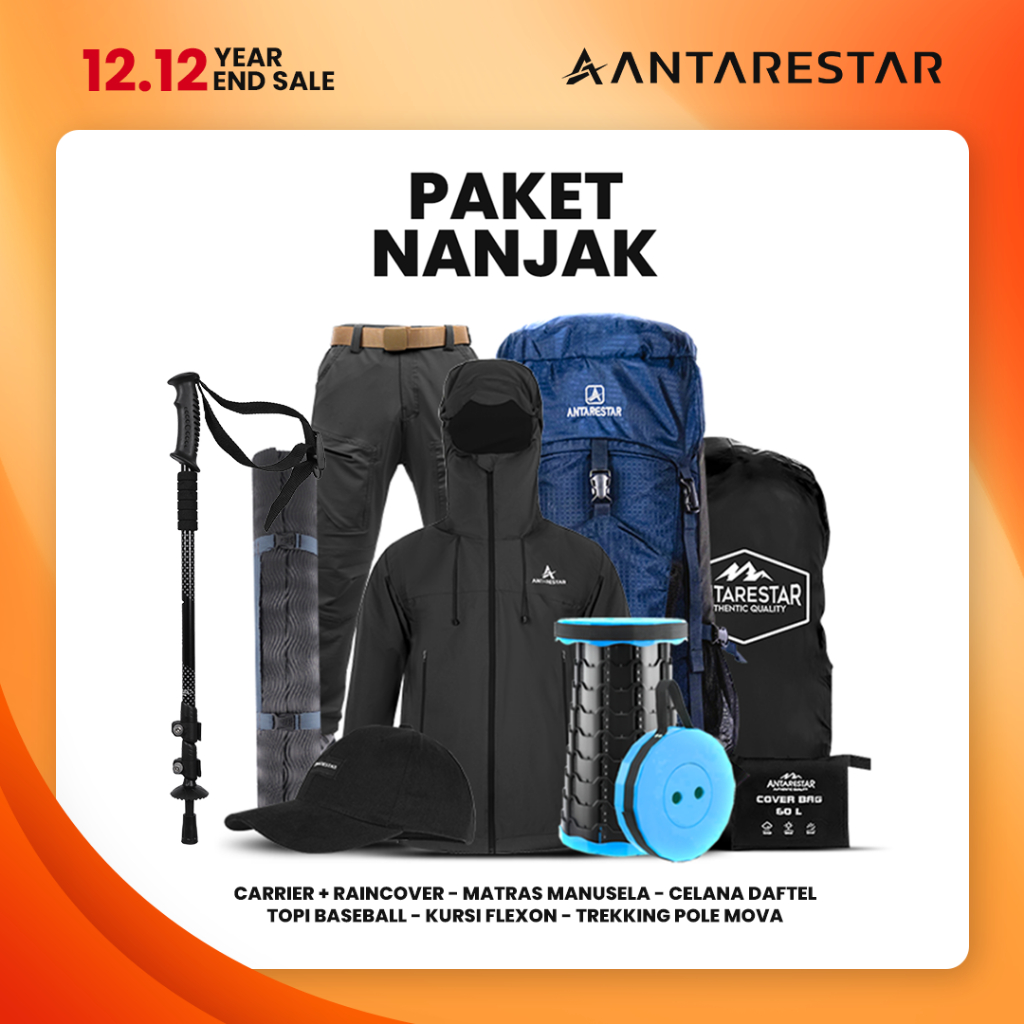 ANTARESTAR Official - PAKET NANJAK Outfit Jaket Manusela Carrier + Raincover 60L Celana Daftel Matra