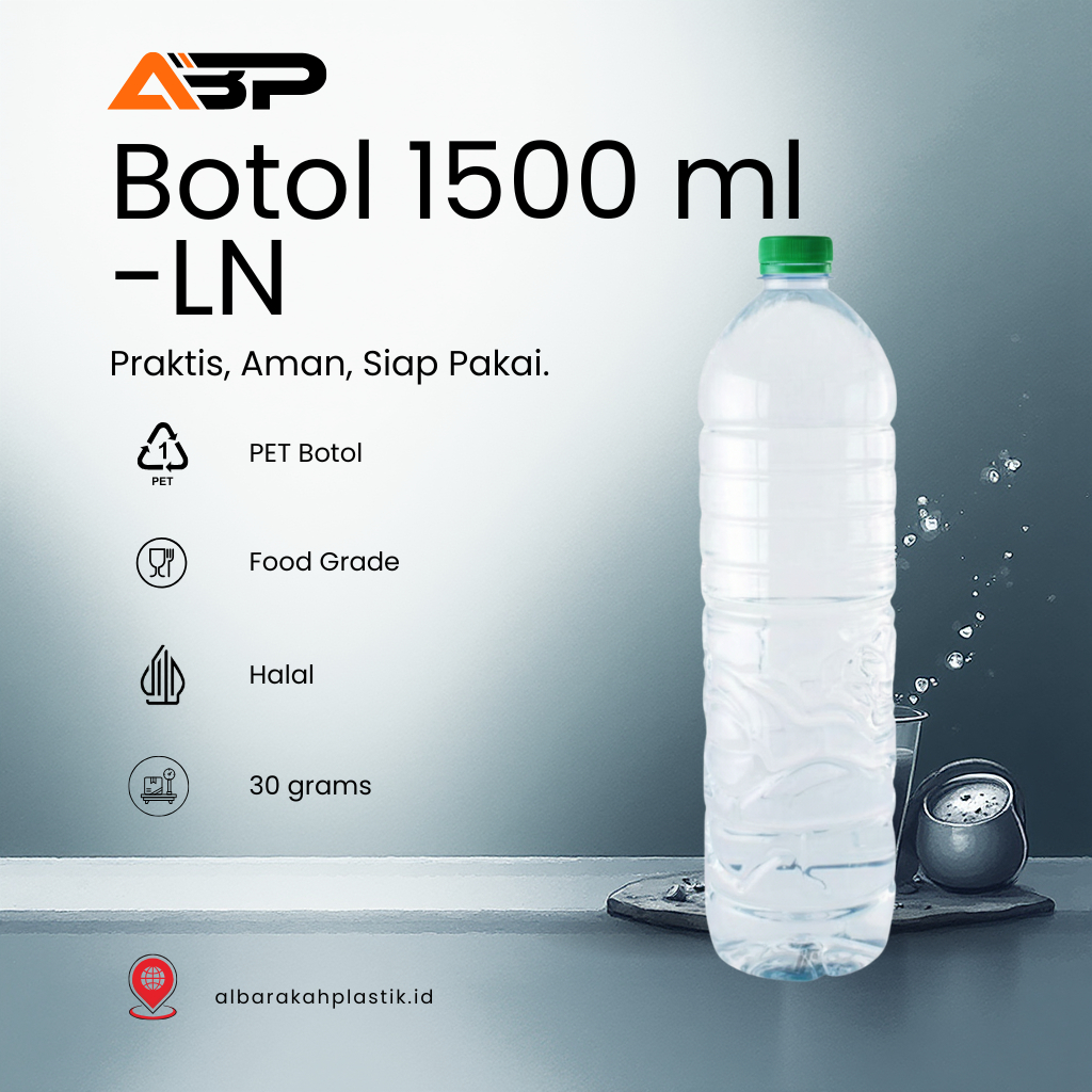 Botol Plastik Klassic 1500ml | Botol Aqua 1500ml | Botol Jamu 1500 ml | Kuat Bersih | 1 Ball 72 pcs