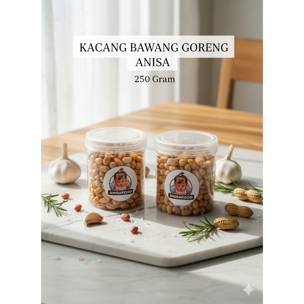KACANG BAWANG GORENG ANISA KUE LEBARAN KUE NATAL CAMILAN ENAK RENYAH GURIH ANEKA CAMILAN BERAT 250 G