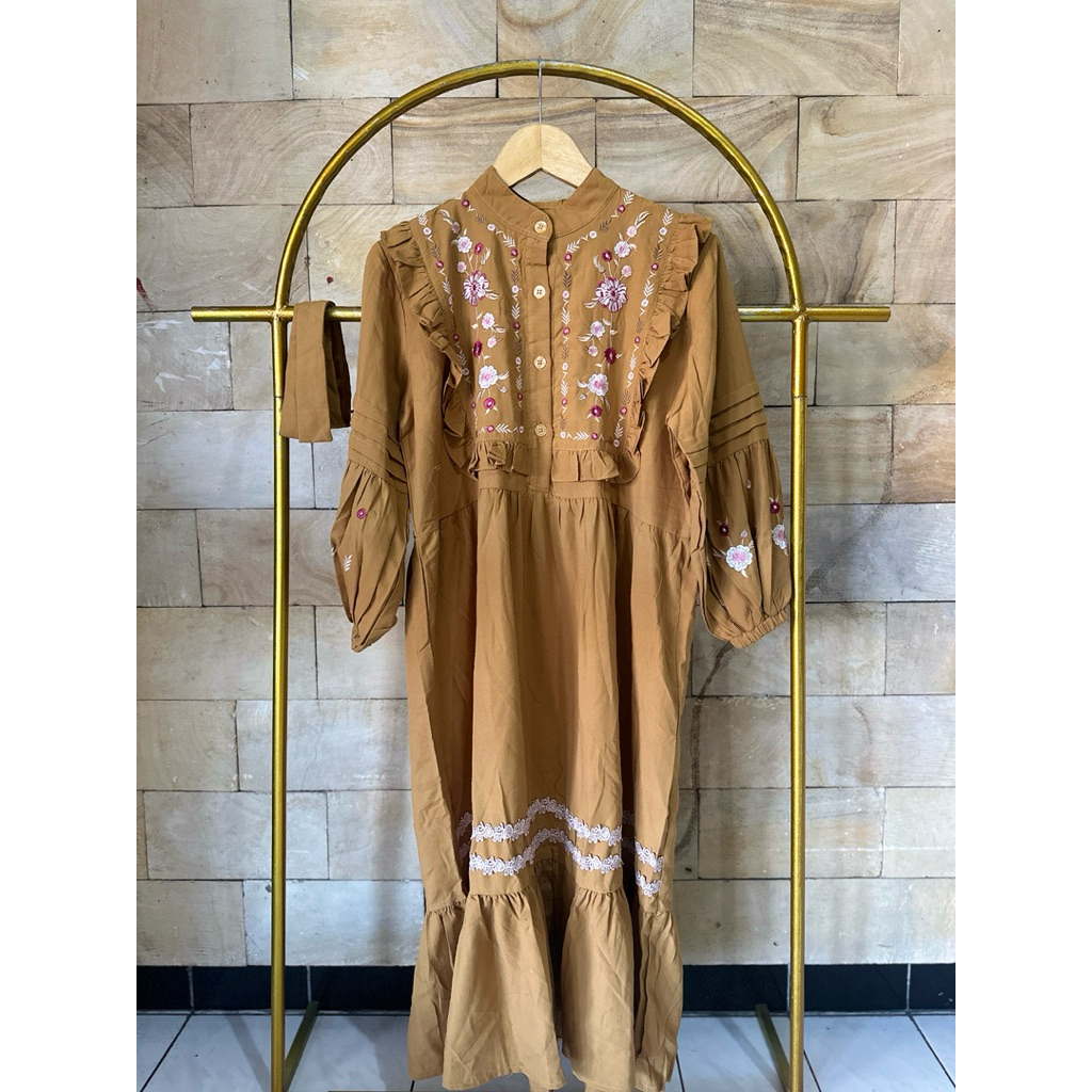 Midi linen bordir Meijiwang