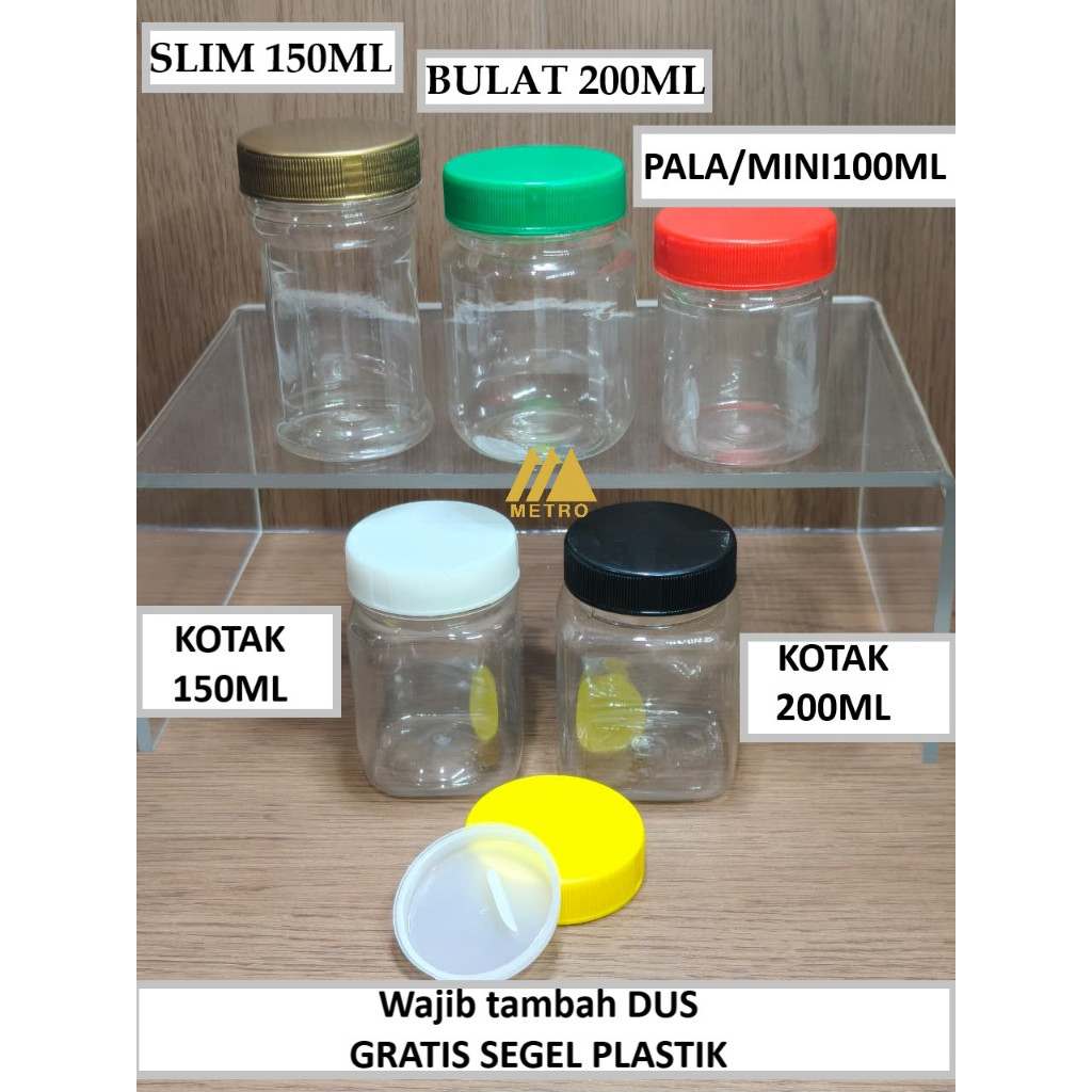 Gratis Segel Plastik - Set- (Botol+Tutup) - GRATIS PLUG Botol Plastik / Botol Plastik Toples Sambal 