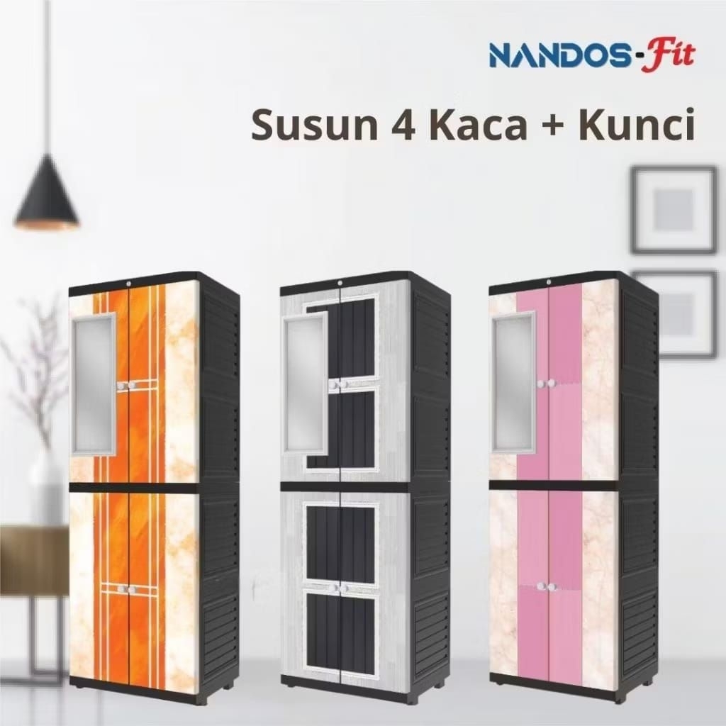 LEMARI PLASTIK NAIBA / LEMARI PAKAIAN NAIBA MINI 9004 WOODY / MOTIF KAYU TERMURAH