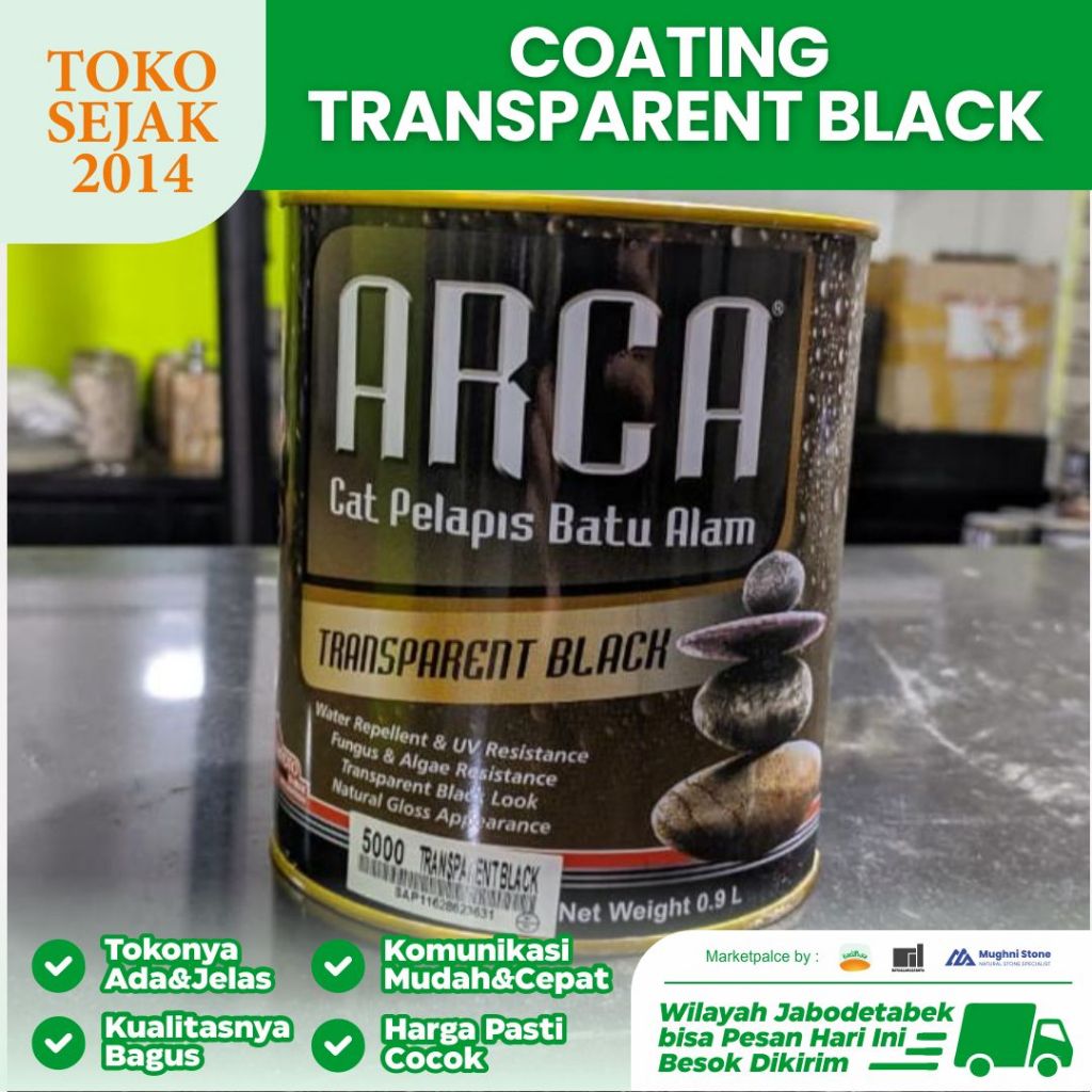 ARCA Coating Cat Pelapis Batu Alam - TRANSPARENT BLACK