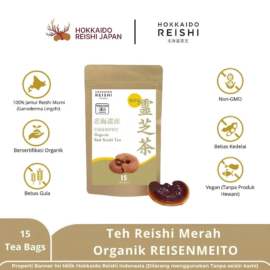 Lingzhi Hokkaido Reishi - Teh Reishi Merah Organik Reisenmeito - Teh Herbal - Jamur Lingzhi