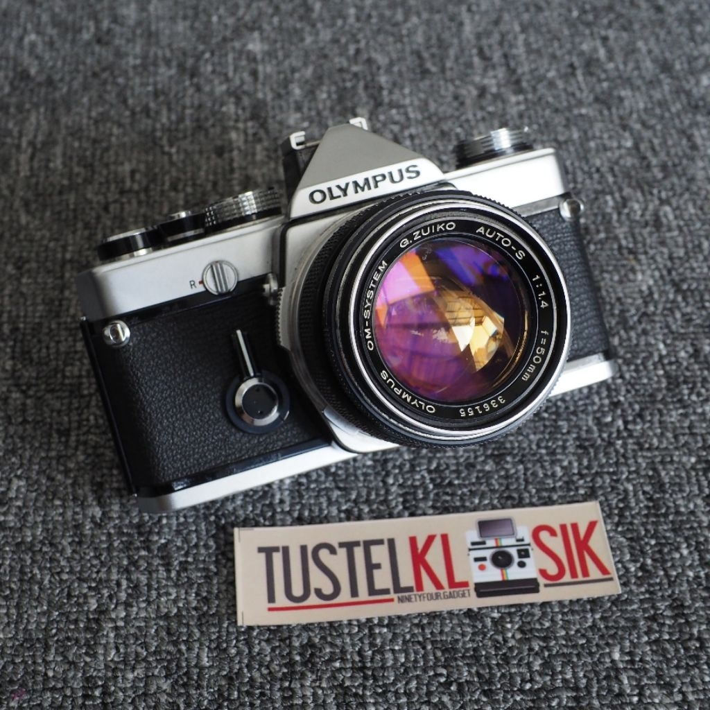 Kamera Analog SLR Olympus OM1 Lens G.Zuiko 50mm f1.4 Mulus Istimewa