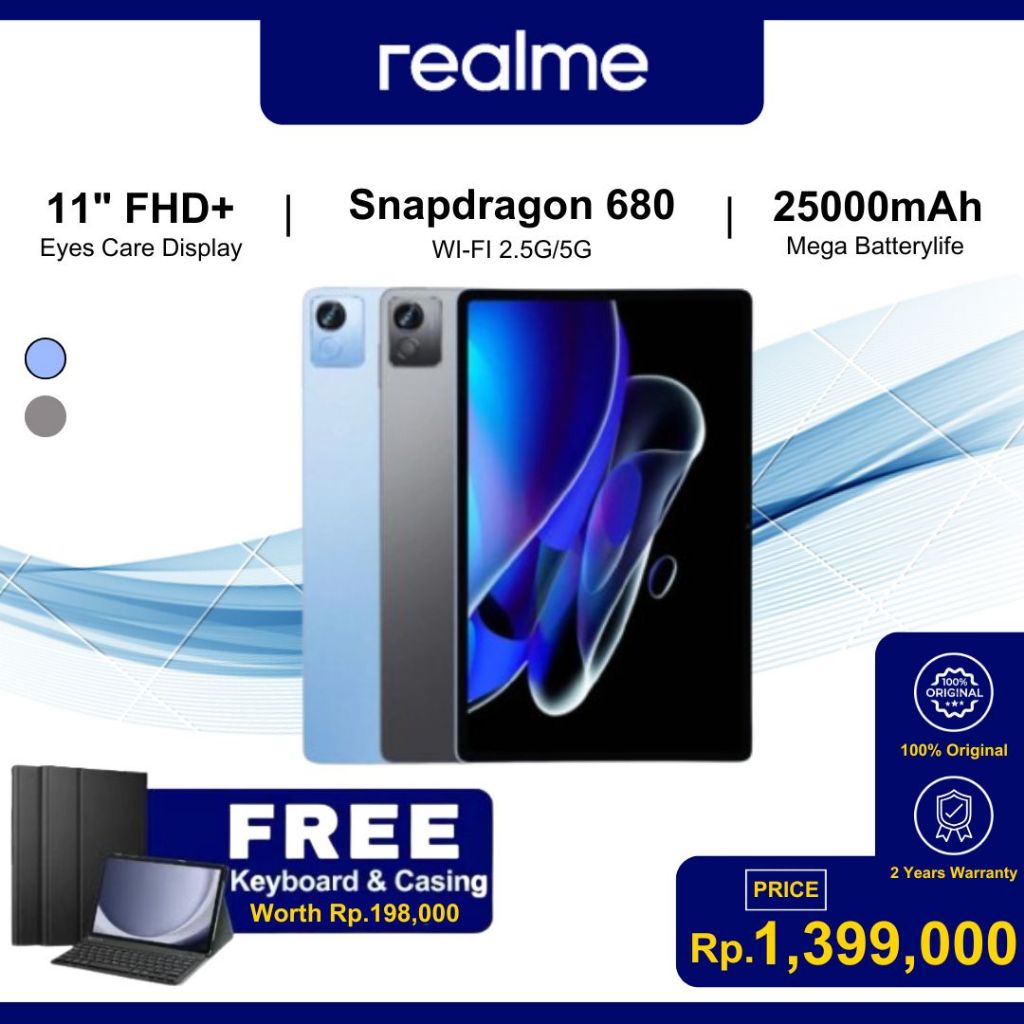 Realme Pad X Lite (12GB/512GB) 6.9mm Ultra Thin Design* Tablet | 10.4" IPS LCD 90Hz Display | Mediat