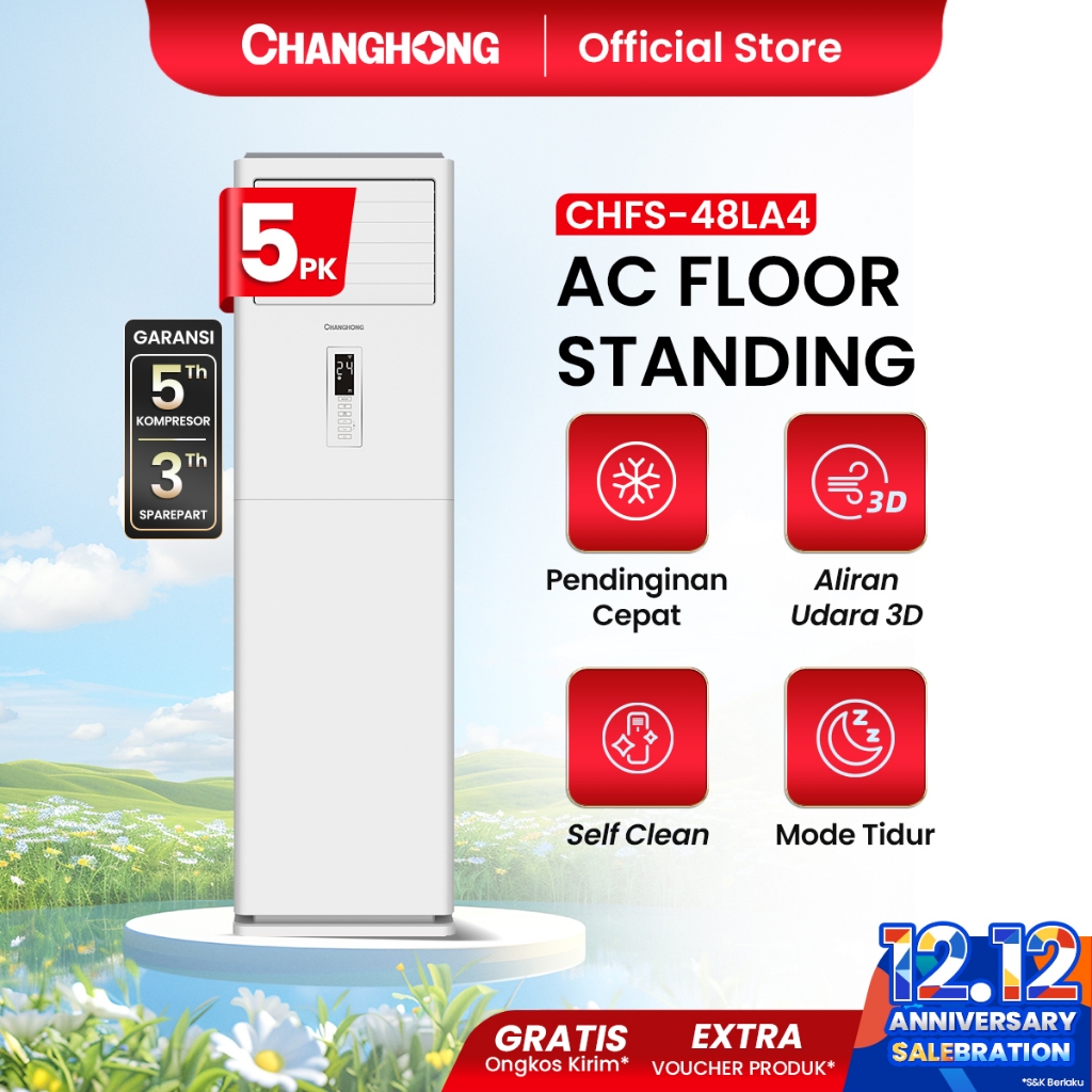 CHANGHONG AC Split Floor Standing Cabinet Machine 5PK - CHFS-48LA4 [INDOOR + OUTDOOR UNIT ONLY]  [EC