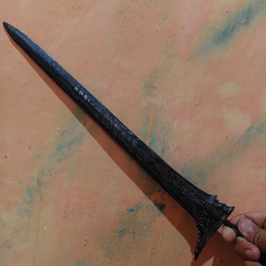 keris bali lurus 38cm pamor larlulut murah