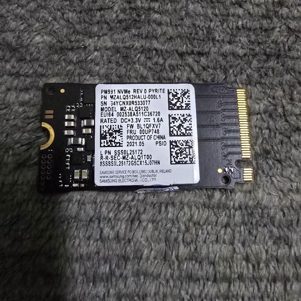 SSD NVME 512GB 500GB SAMSUNG 2242