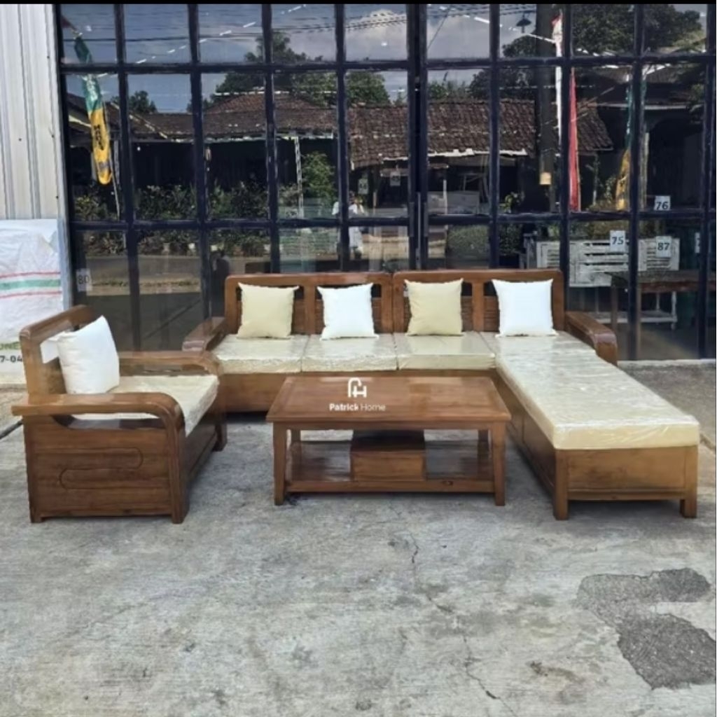 Kursi Tamu Minimalis Jati Sofa Tamu Jati Kursi Tamu Sadewa Bahan Kayu Jati