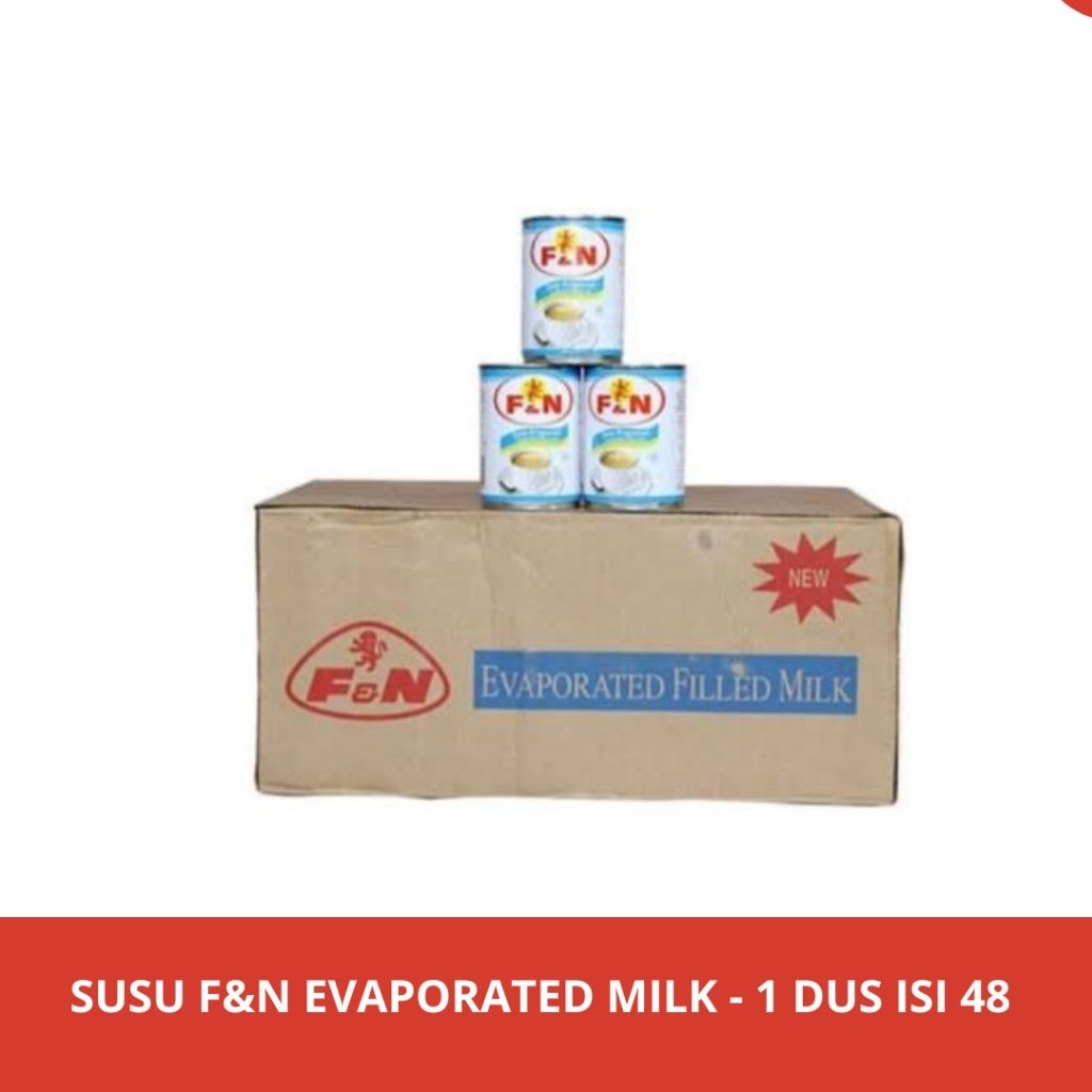 susu f& evaporated 1 dus isi 48 - f&n milk - susu fn