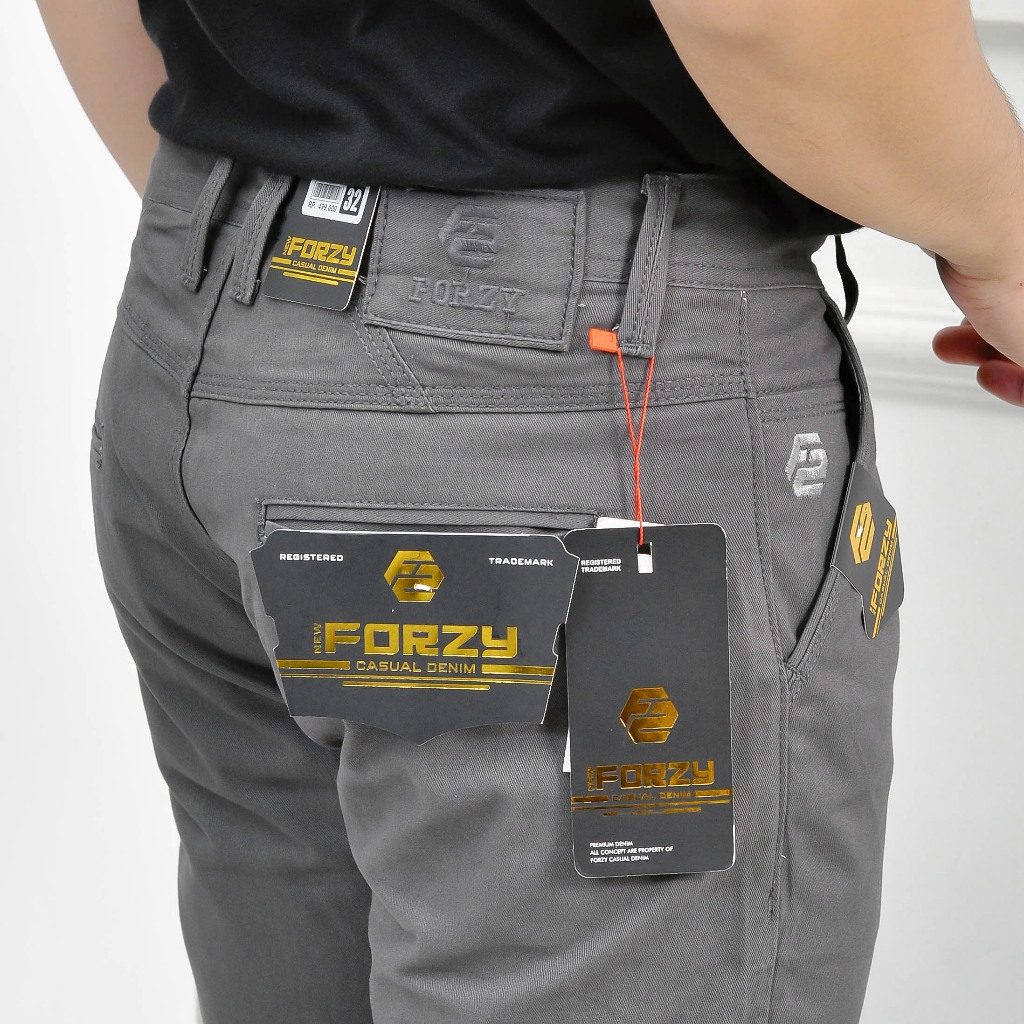 Celana Panjang FORZY Original Kwalitas Premium Reguler Bahan Kain Kanvas Casual Standar Panjang Lemb