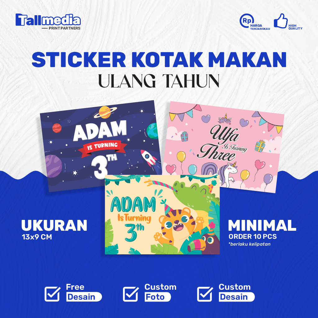 Stiker Kotak Makan | Stiker Box Bento | Label Ulang tahun - Syukuran Kelahiran - Aqiqah