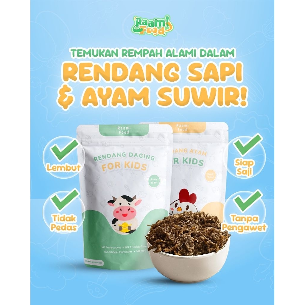 Raami Food Rendang Daging Suwir for Kids Rendang Sapi Matang untuk Anak 80gr