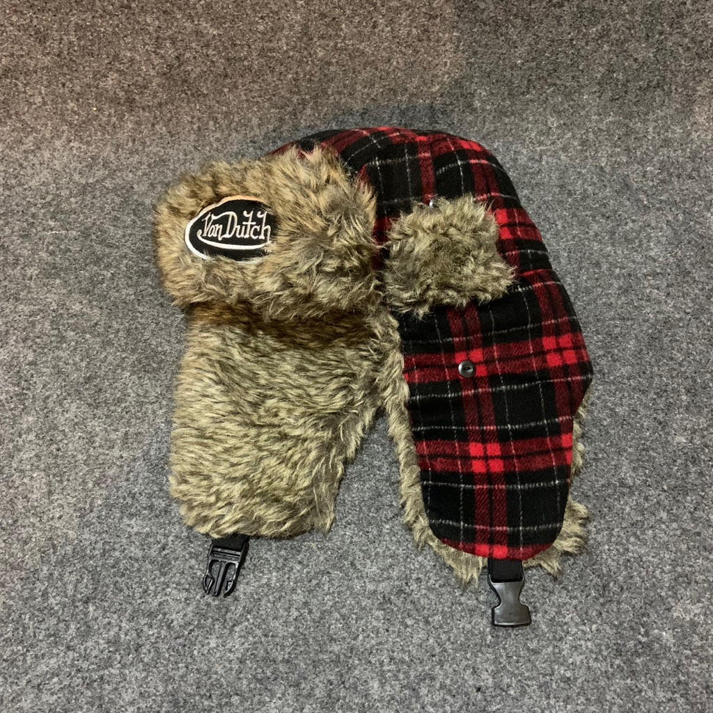 Von Dutch Ear Flap Hat - Von Dutch Winter Hat - Y2k Trapper Hat - Vondutch Second