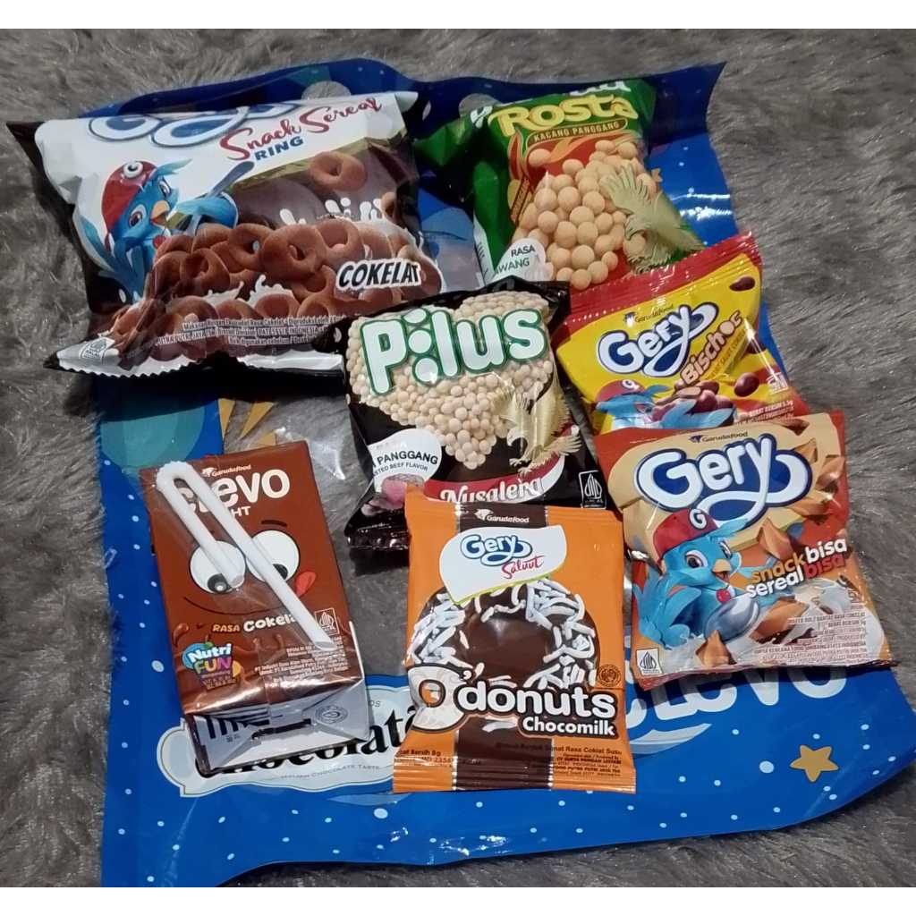 COD READY PAKET SNACK ULTAH HAMPERS HAJATAN GARUDA GERRY SUSU CLEVO COKLAT