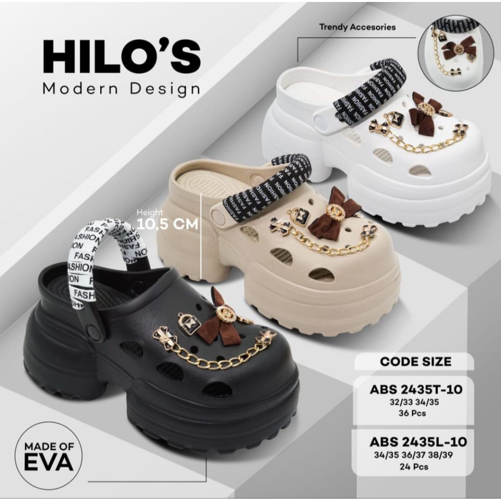 Sandal Baim Hilo's Wedges Wanita Tinggi 10,5 Cm