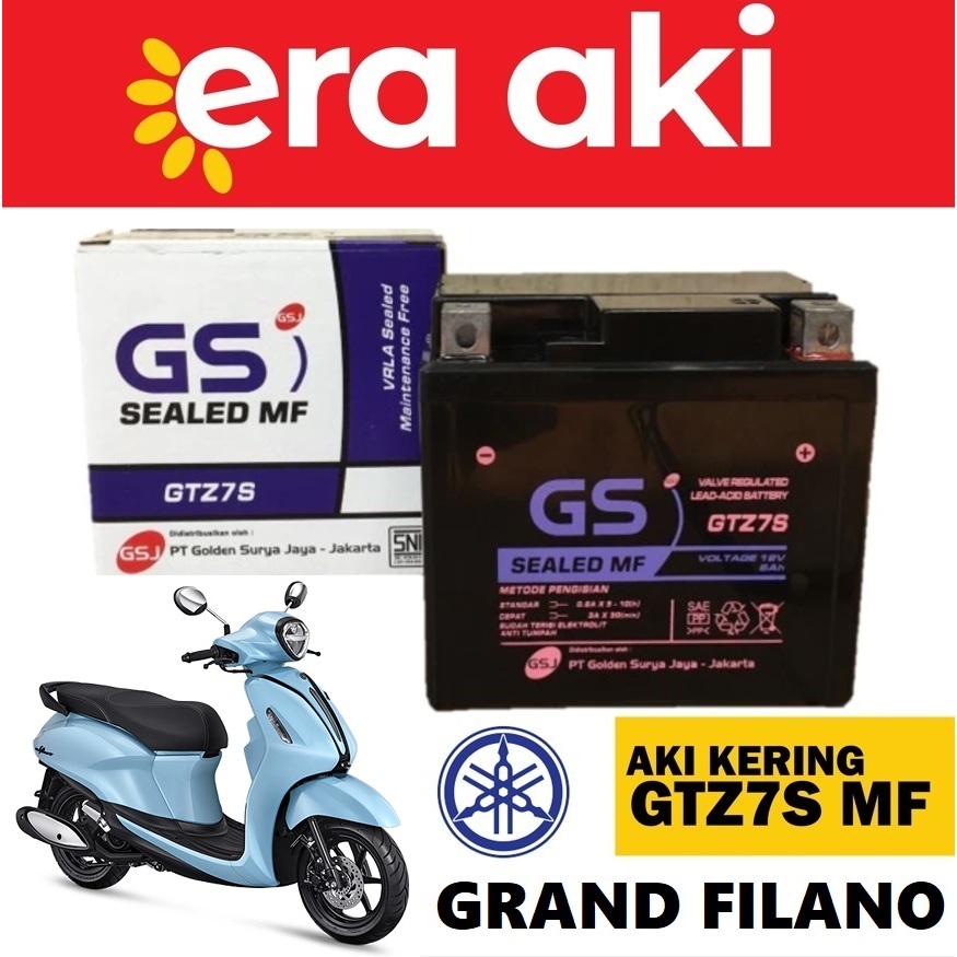 Aki Motor Yamaha Grand Filano GTZ7S Aki Kering Accu Kering MF