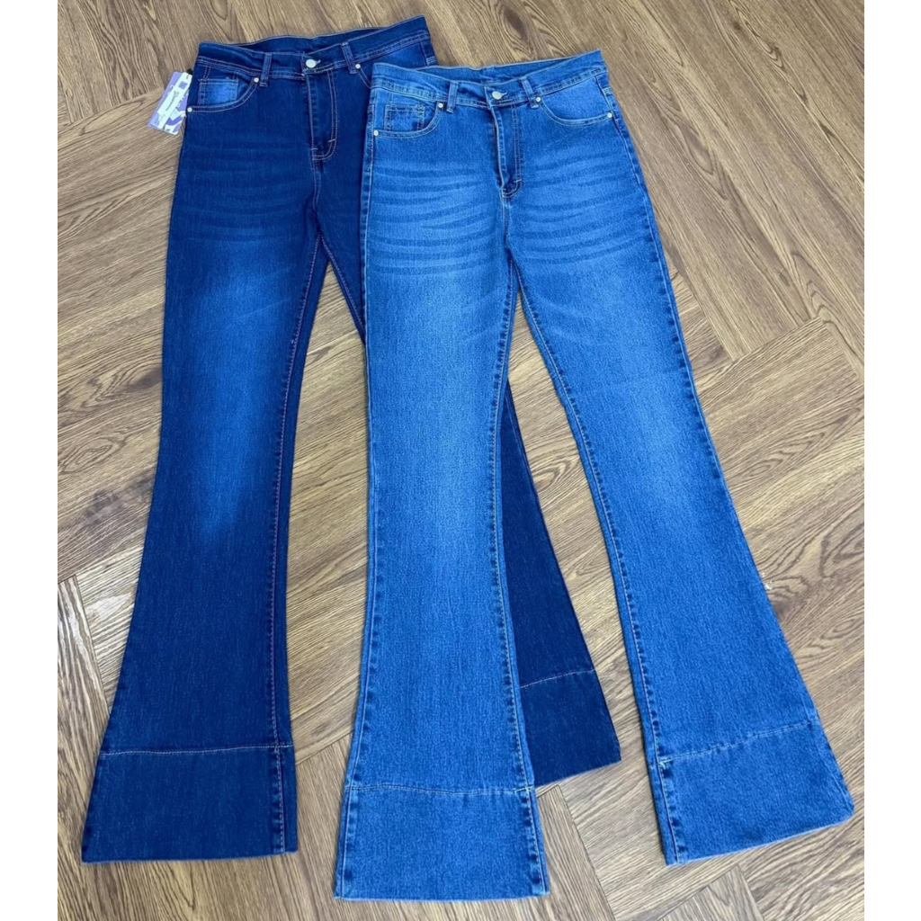 Jenie Highwaist Lipat Bawah Jeans Wanita